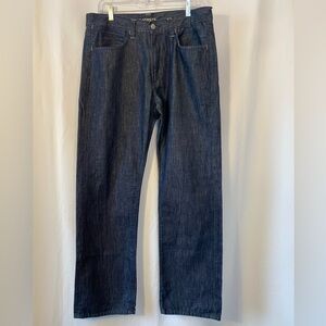 Lacoste Mens Preppy Dark Indigo 100% Cotton Straight Leg Denim Jeans Size 34